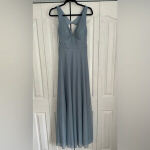 Azazie Ada Dusty Blue Bridesmaid Dress Size A6
